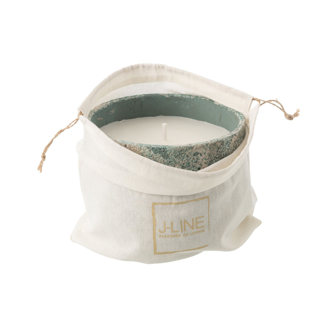 Buitenkaars 47h Rond Paraffine Turquoise Large J-line