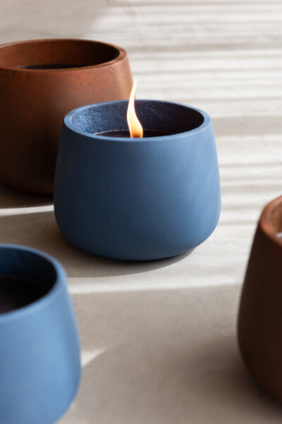 Buitenkaars Cyra Cement Blauw Small 18uur - Buitenkaars - J-Line - livinglovely.nl