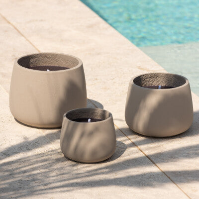 Buitenkaars Cyra Cement Grijs Large 48uur - Buitenkaars - J-Line - livinglovely.nl