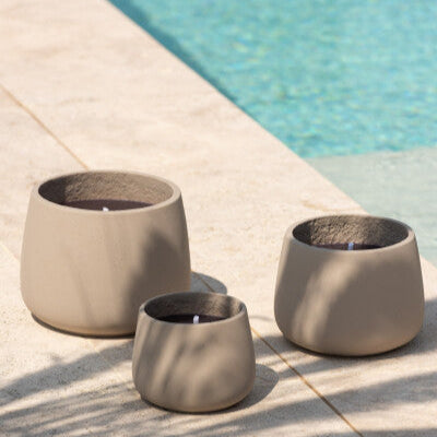 Buitenkaars Cyra Cement Grijs Small 18uur - Buitenkaars - J-Line - livinglovely.nl