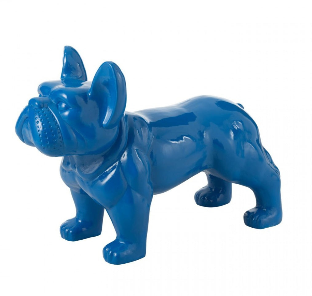 Bulldog Blauw L88cmxB38cmxH63 J-Line - Beeld - J-Line - livinglovely.nl