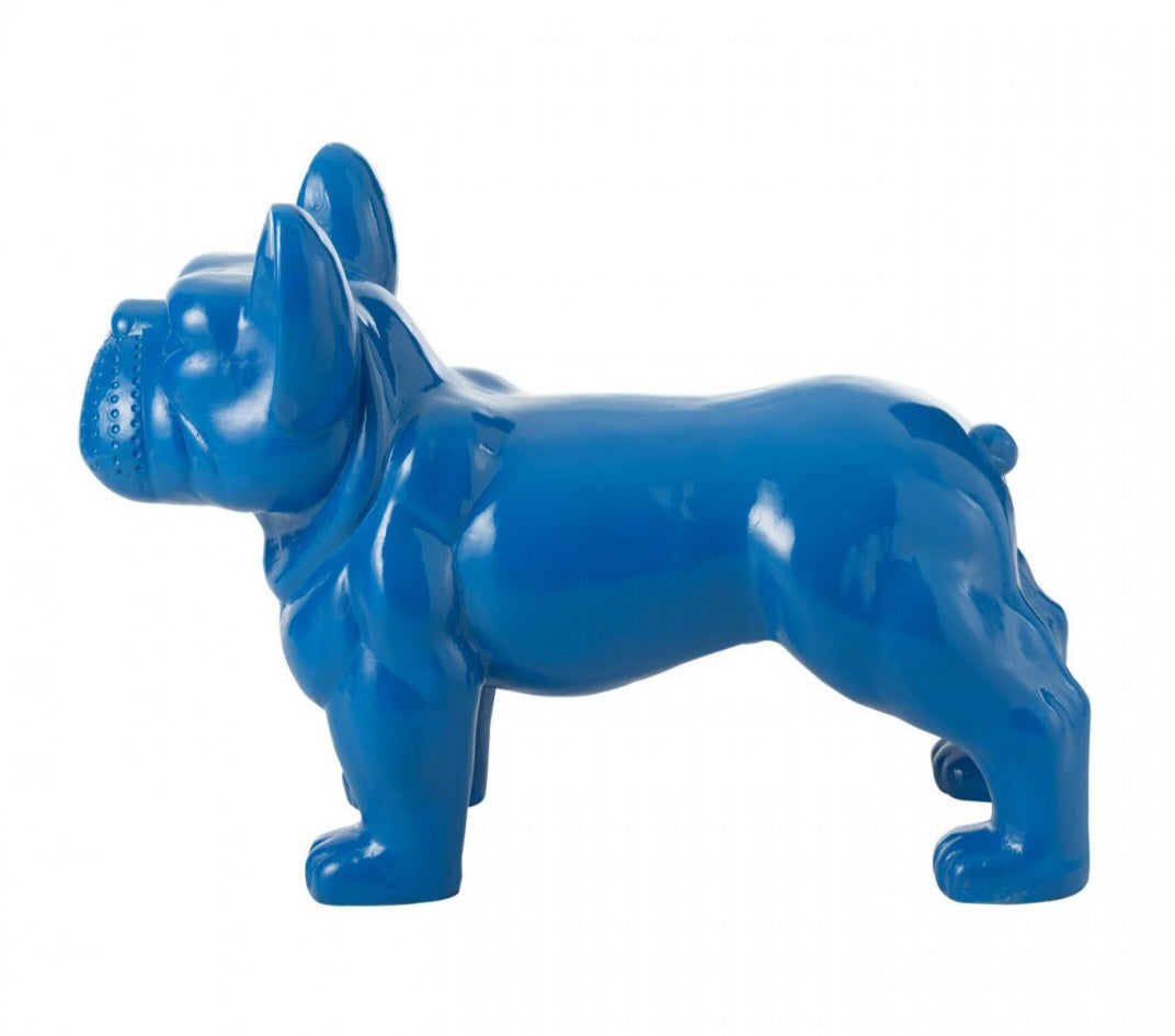 Bulldog Blauw L88cmxB38cmxH63 J-Line - Beeld - J-Line - livinglovely.nl