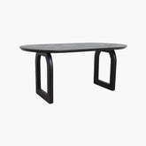 Bullnose Eetkamertafel Open Base Zwart Raw Materials - Eetkamertafel - Raw Materials - livinglovely.nl