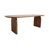 Bullnose eettafel van Raw Materials, 180 cm in massief mangohout met gesloten onderstel
