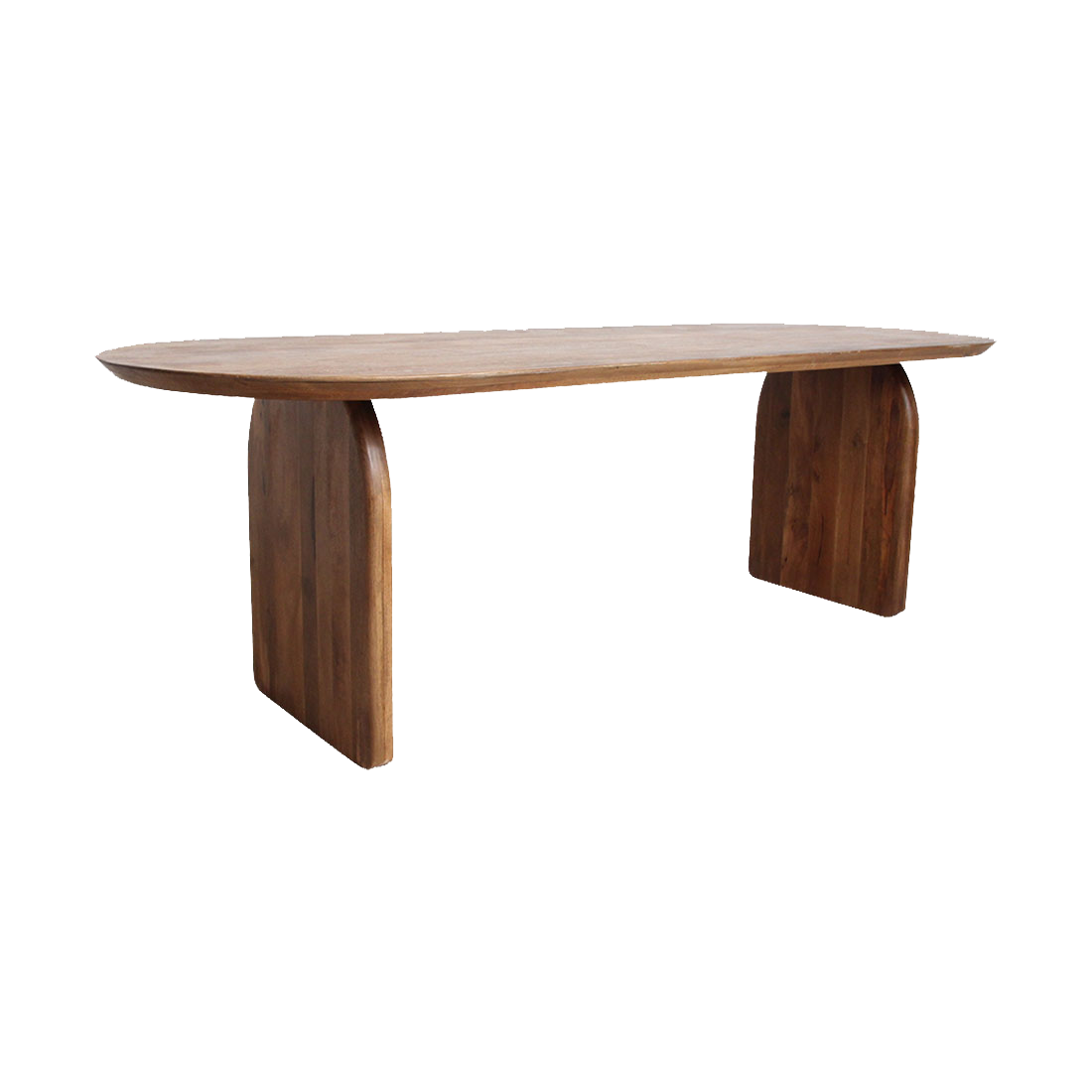 Bullnose eettafel van Raw Materials, 180 cm in massief mangohout met gesloten onderstel