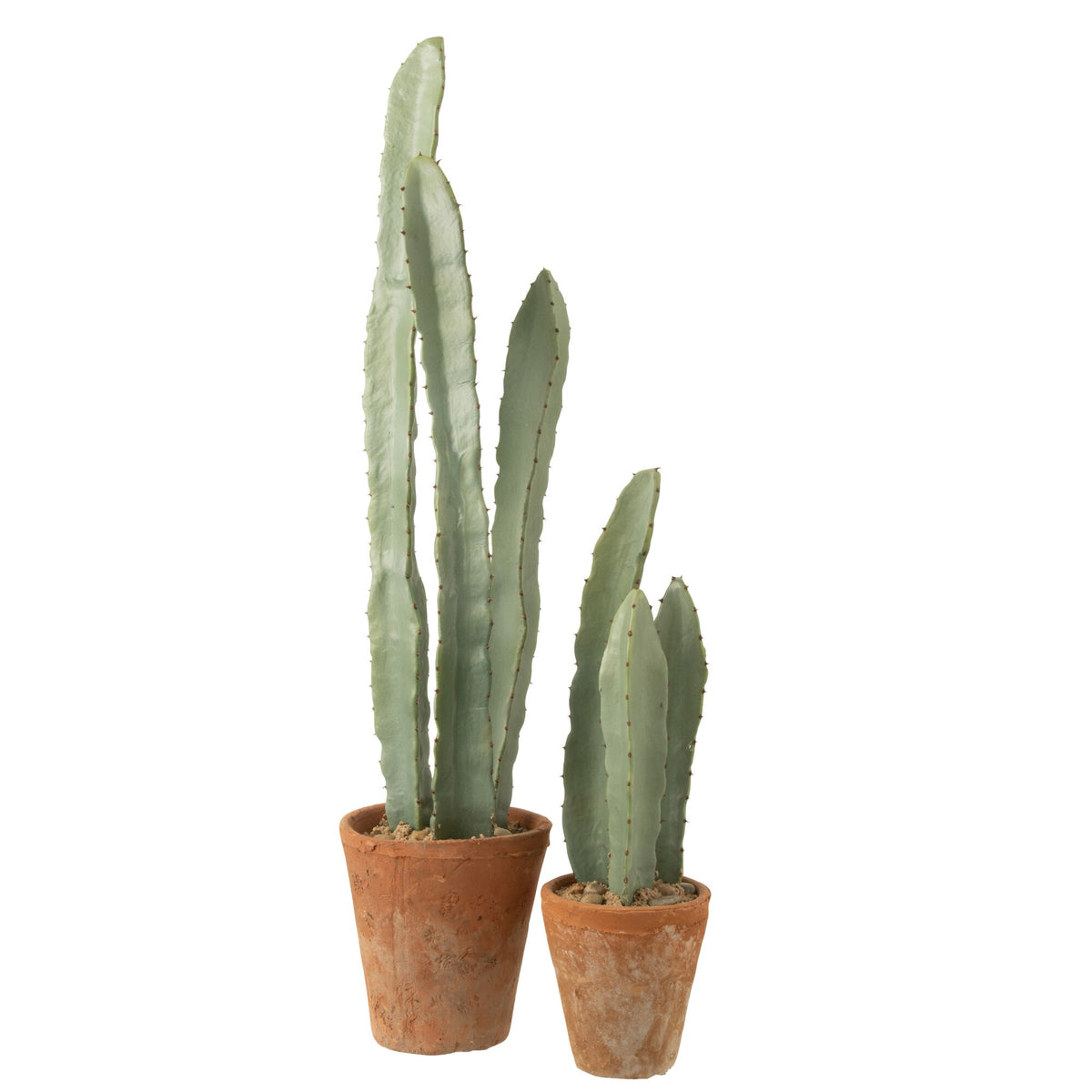 Cactus In Pot Plastiek Groen Large Set van 3