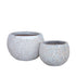 Caedyn White Round Ceramic Pot Rough Finish L Set van 2 PTMD - Pot - PTMD - livinglovely.nl
