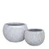 Caedyn White Round Ceramic Pot Rough Finish S Set van 2 PTMD - Pot - PTMD - livinglovely.nl