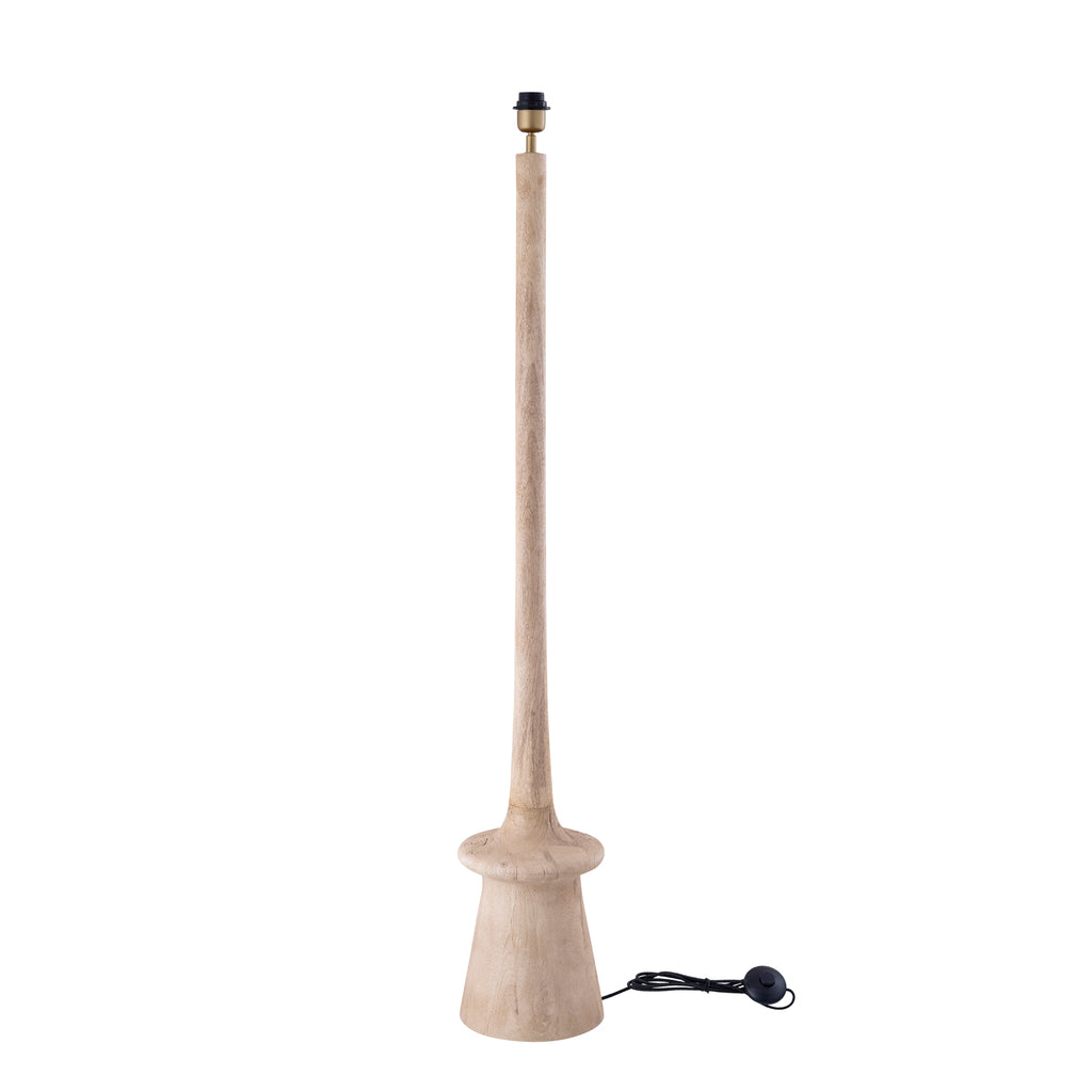 Caelin Natural mango wood floor lamp narrow round PTMD - Vloerlamp - PTMD - livinglovely.nl