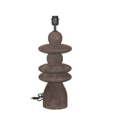 Callain Brown mango wood table lamp base round PTMD - Tafellamp - PTMD - livinglovely.nl