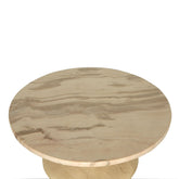 Callain Natural Mango Wood Side Table Marble Rnd L - - PTMD - livinglovely.nl