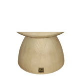 Callain Natural Mango Wood Side Table Marble Rnd S - - PTMD - livinglovely.nl