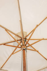 Canvas Parasol Fringe - Crème 250cm - Handgeknoopte parasol - Todo Bien - livinglovely.nl