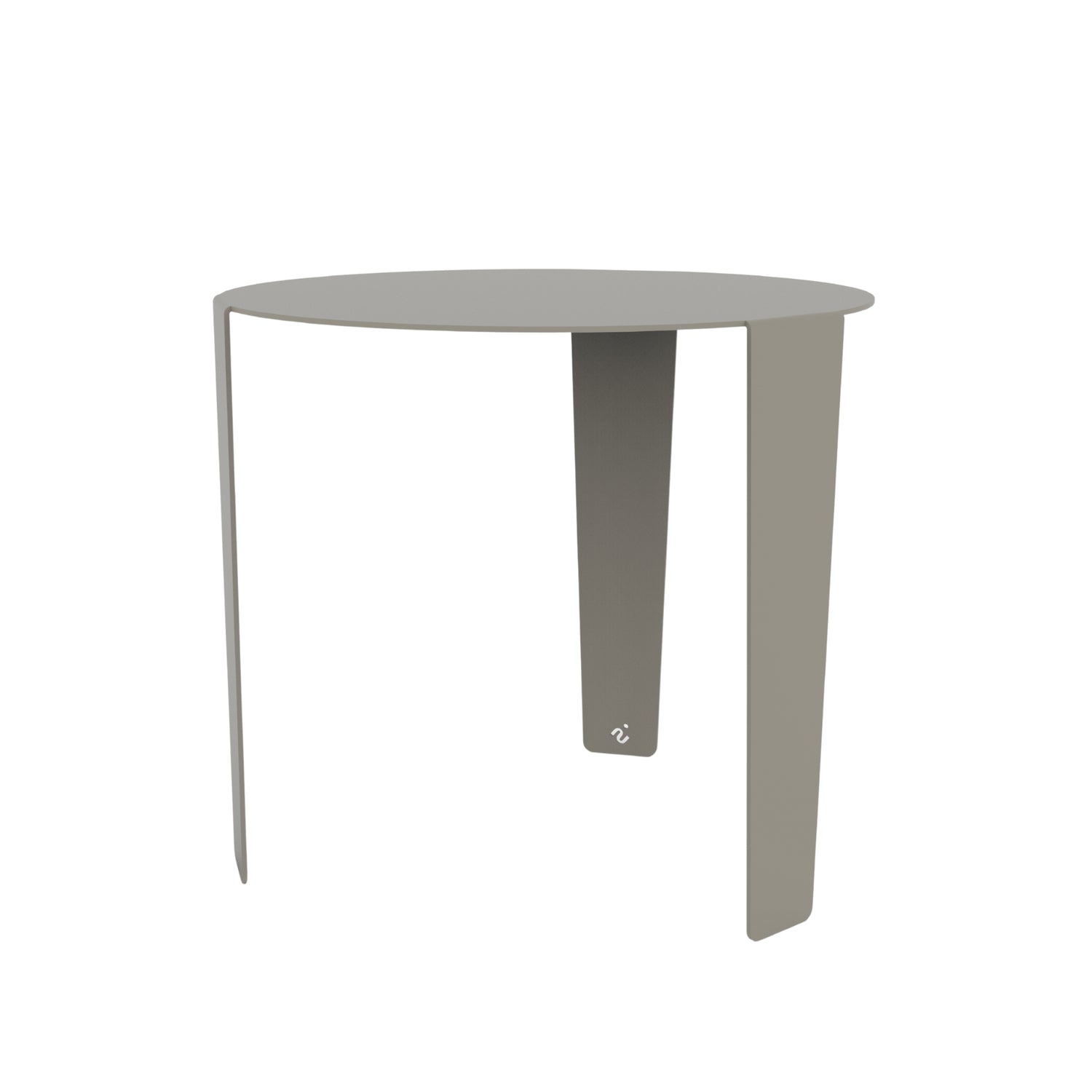 Cascado bijzettafel van Steelful in zijde grijs staal, volledige productfoto op witte achtergrond
