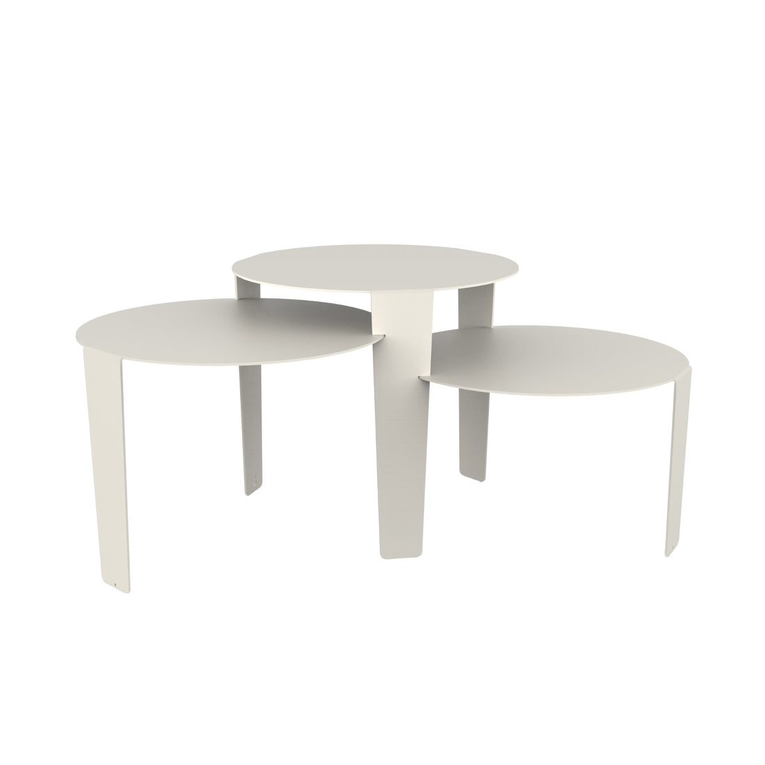 Cascado salontafel van Steelful in wit staal, volledige productfoto op witte achtergrond