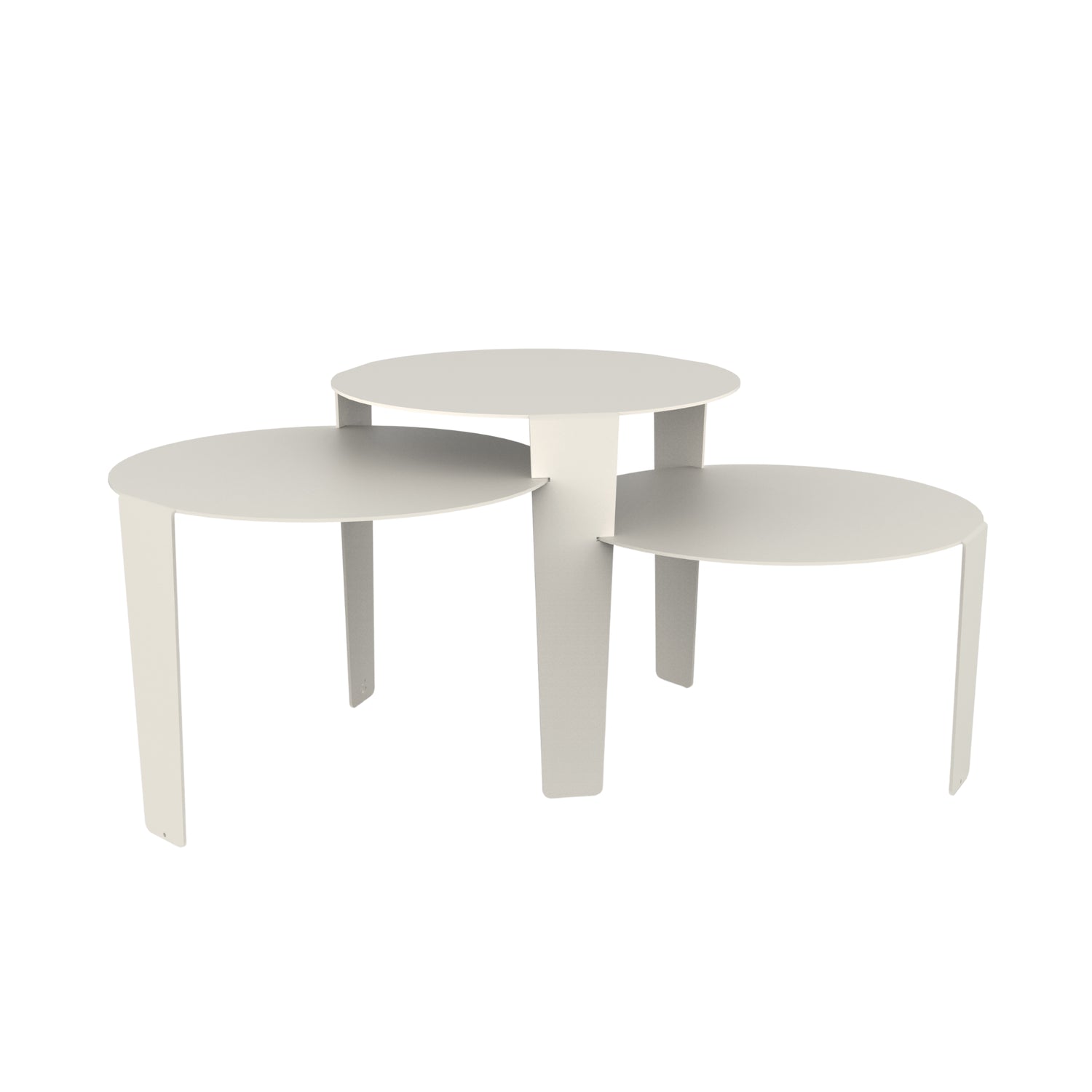 Cascado salontafel van Steelful in wit staal, volledige productfoto op witte achtergrond