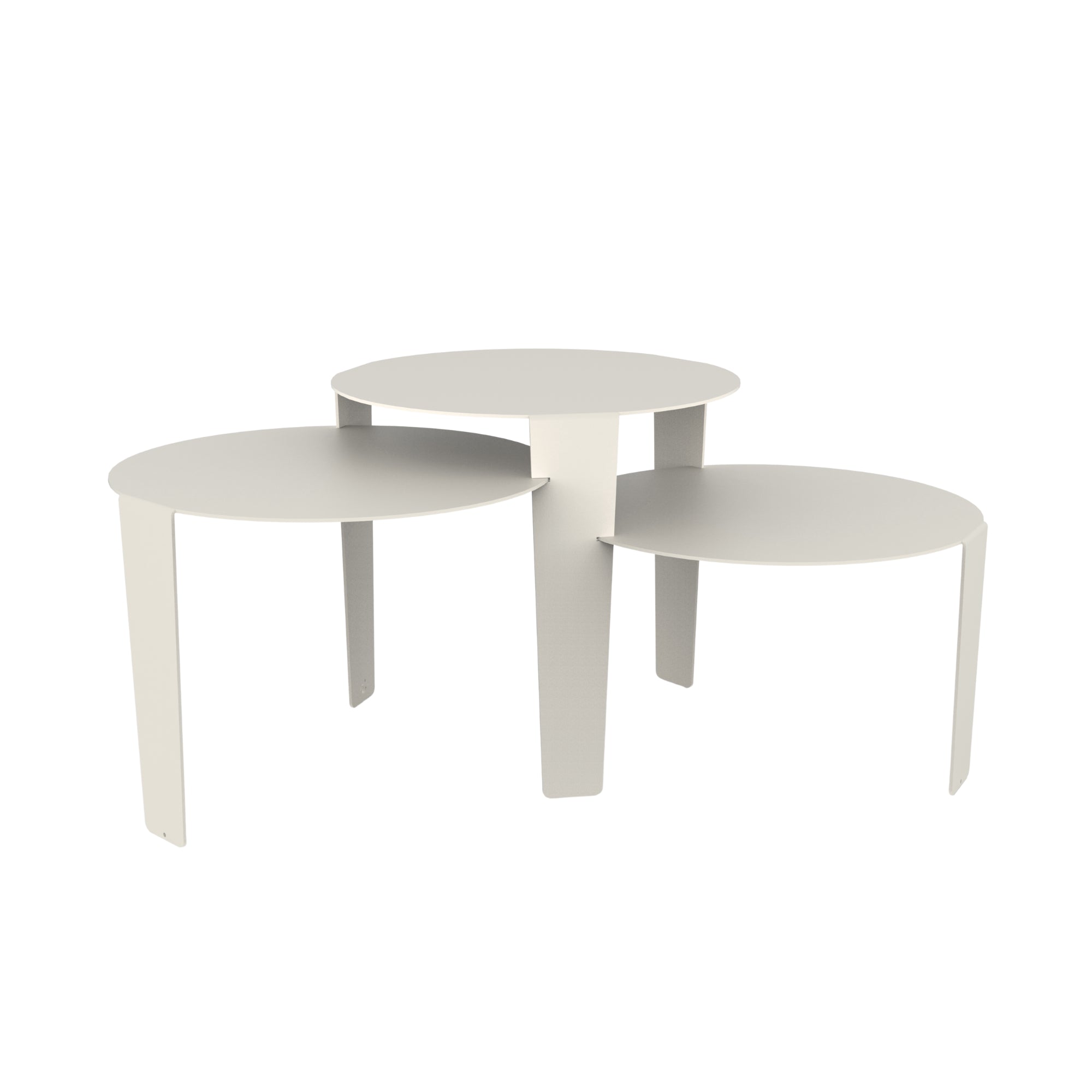 Cascado salontafel van Steelful in wit staal, volledige productfoto op witte achtergrond