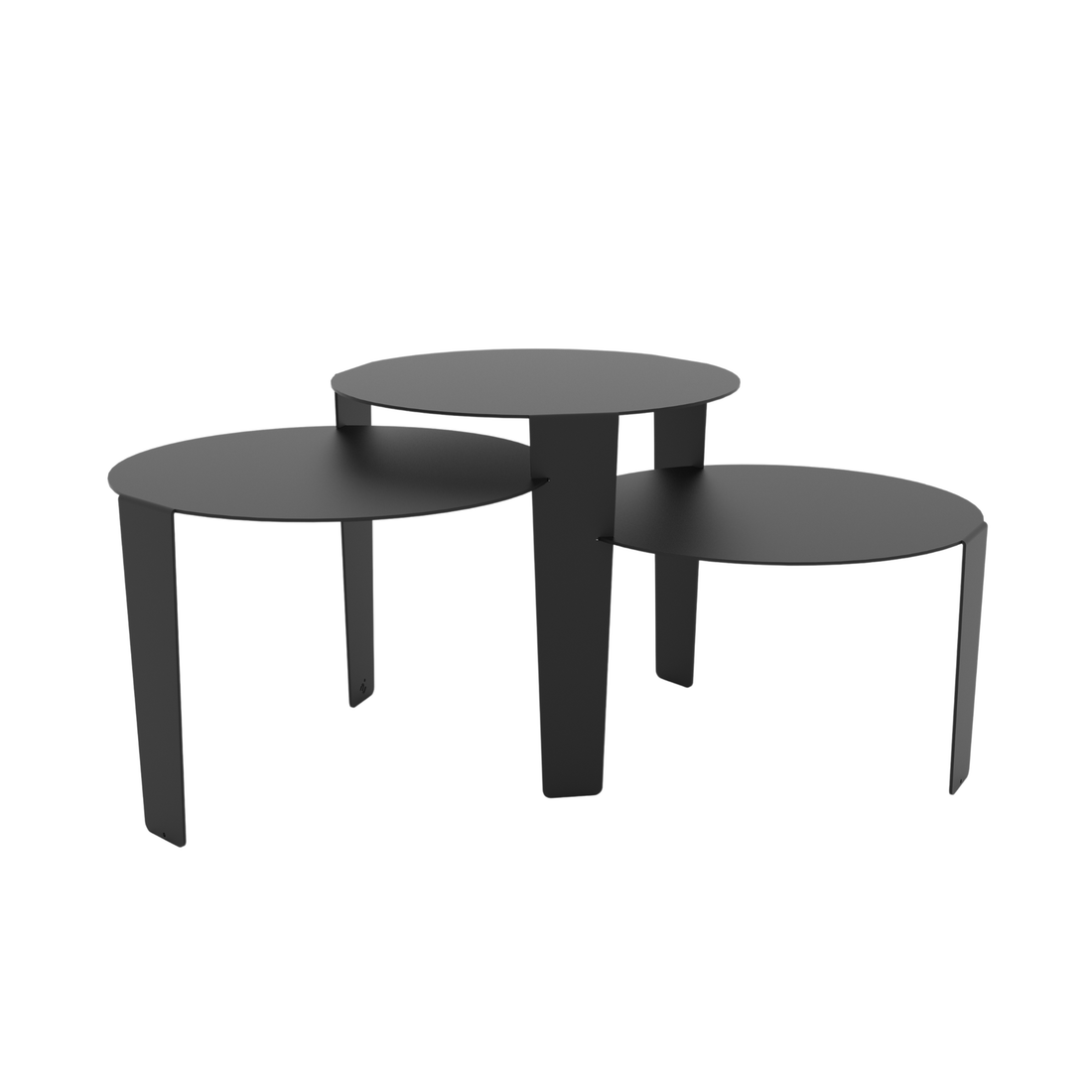 Cascado salontafel van Steelful in zwart staal, volledige productfoto op witte achtergrond