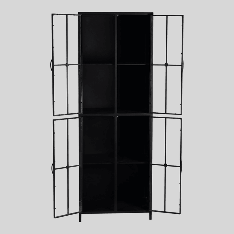 Cave Black Iron Cabinet High PTMD , vitrinekast , PTMD , livinglovely.nl