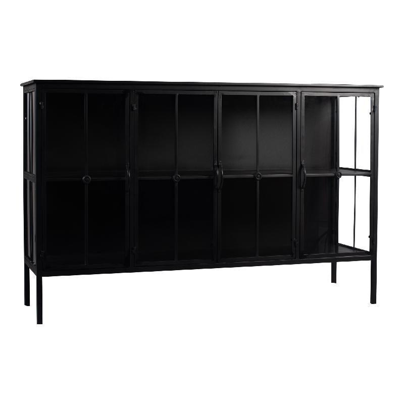 Cave Black Iron Cabinet Low PTMD , Dressoir , PTMD , livinglovely.nl