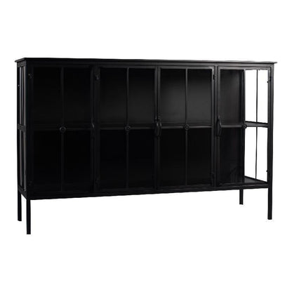 Cave Black Iron Cabinet Low PTMD - Dressoir - PTMD - livinglovely.nl
