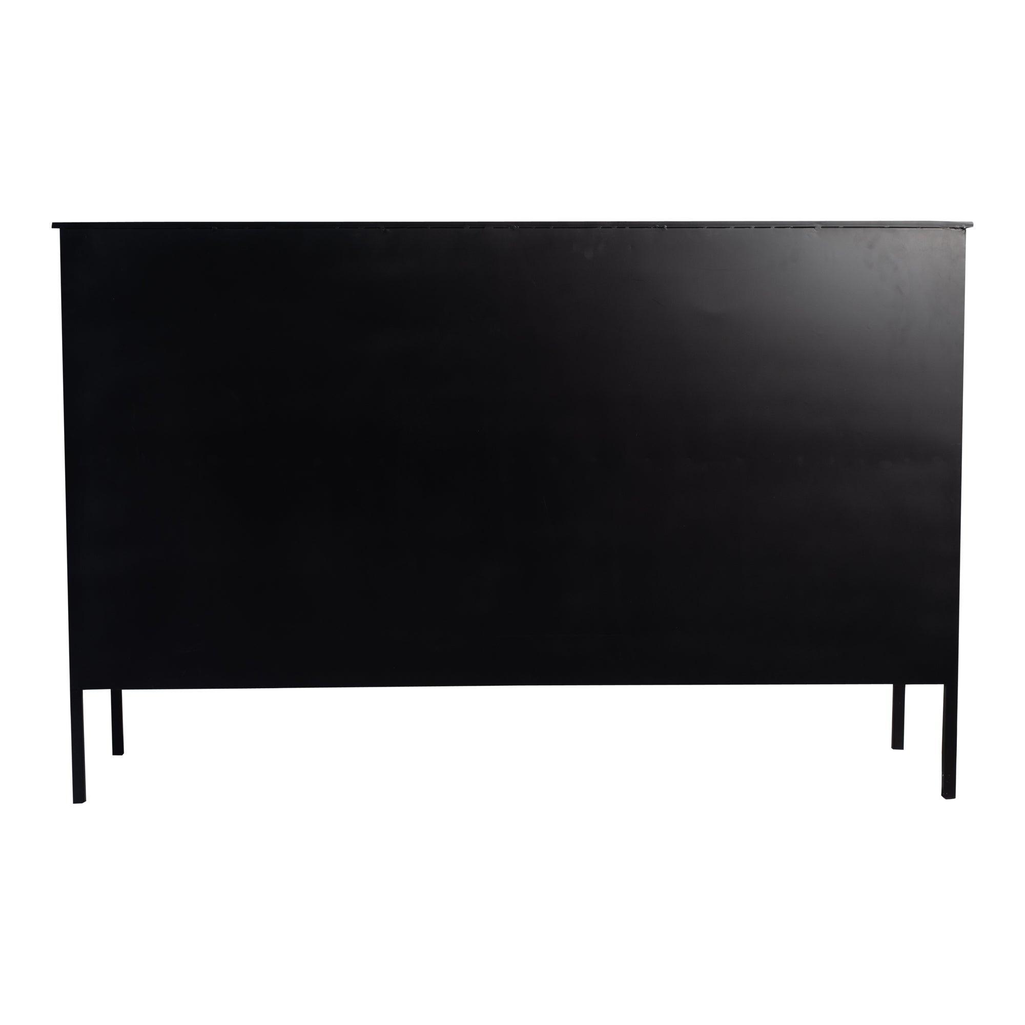 Cave Black Iron Cabinet Low PTMD - Dressoir - PTMD - livinglovely.nl