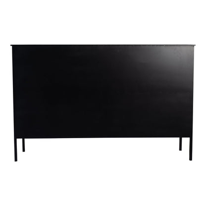 Cave Black Iron Cabinet Low PTMD - Dressoir - PTMD - livinglovely.nl