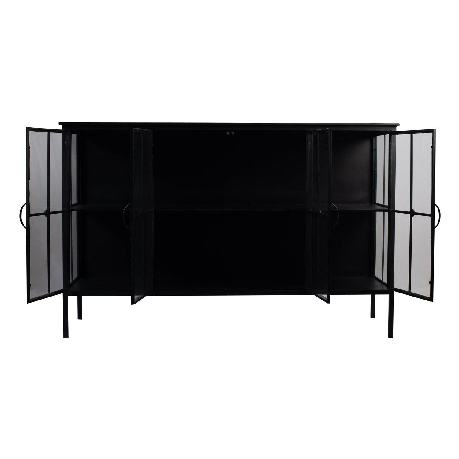 Cave Black Iron Cabinet Low PTMD - Dressoir - PTMD - livinglovely.nl