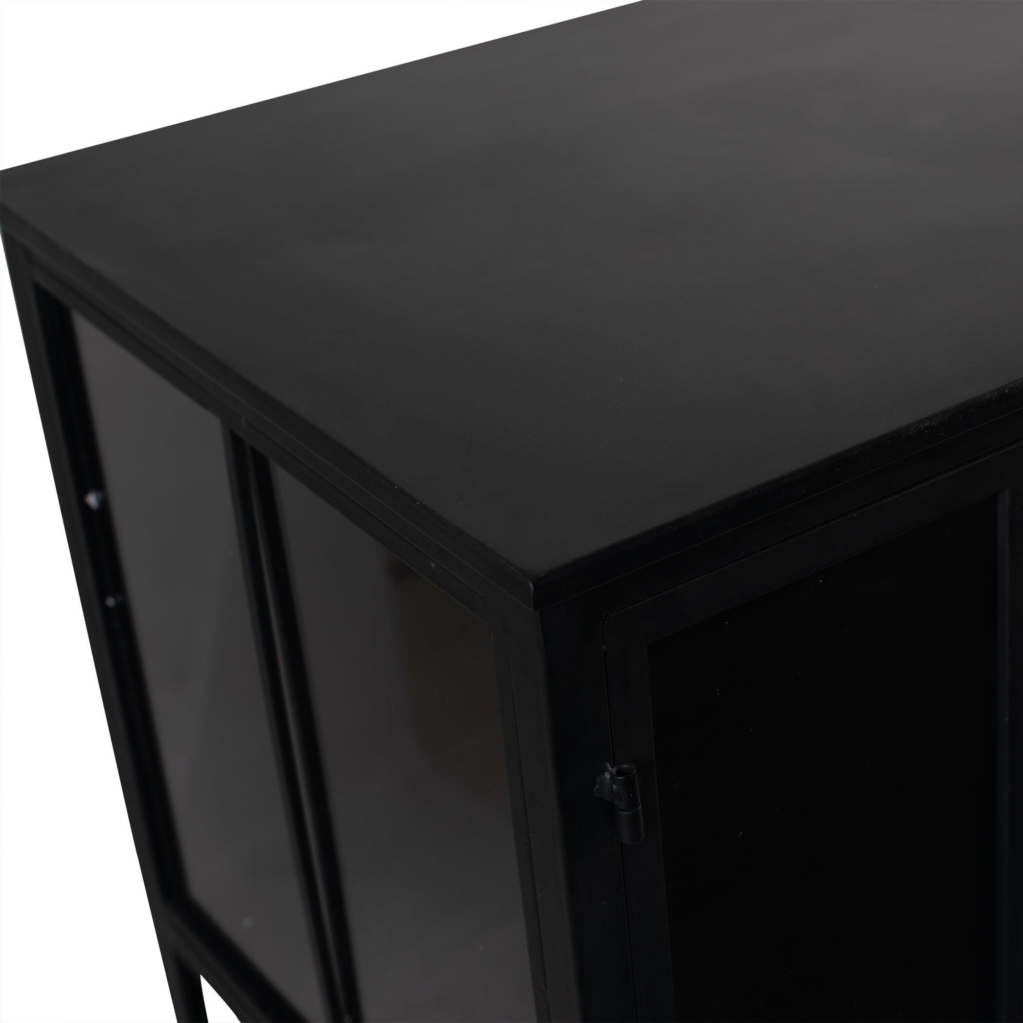 Cave Black Iron Cabinet Low PTMD - Dressoir - PTMD - livinglovely.nl