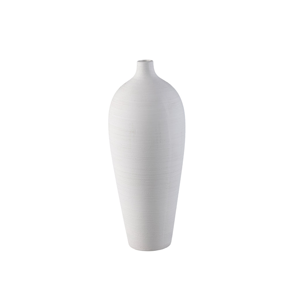 Cavinn White matt ceramic bottle vase M PTMD - Vaas - PTMD - livinglovely.nl