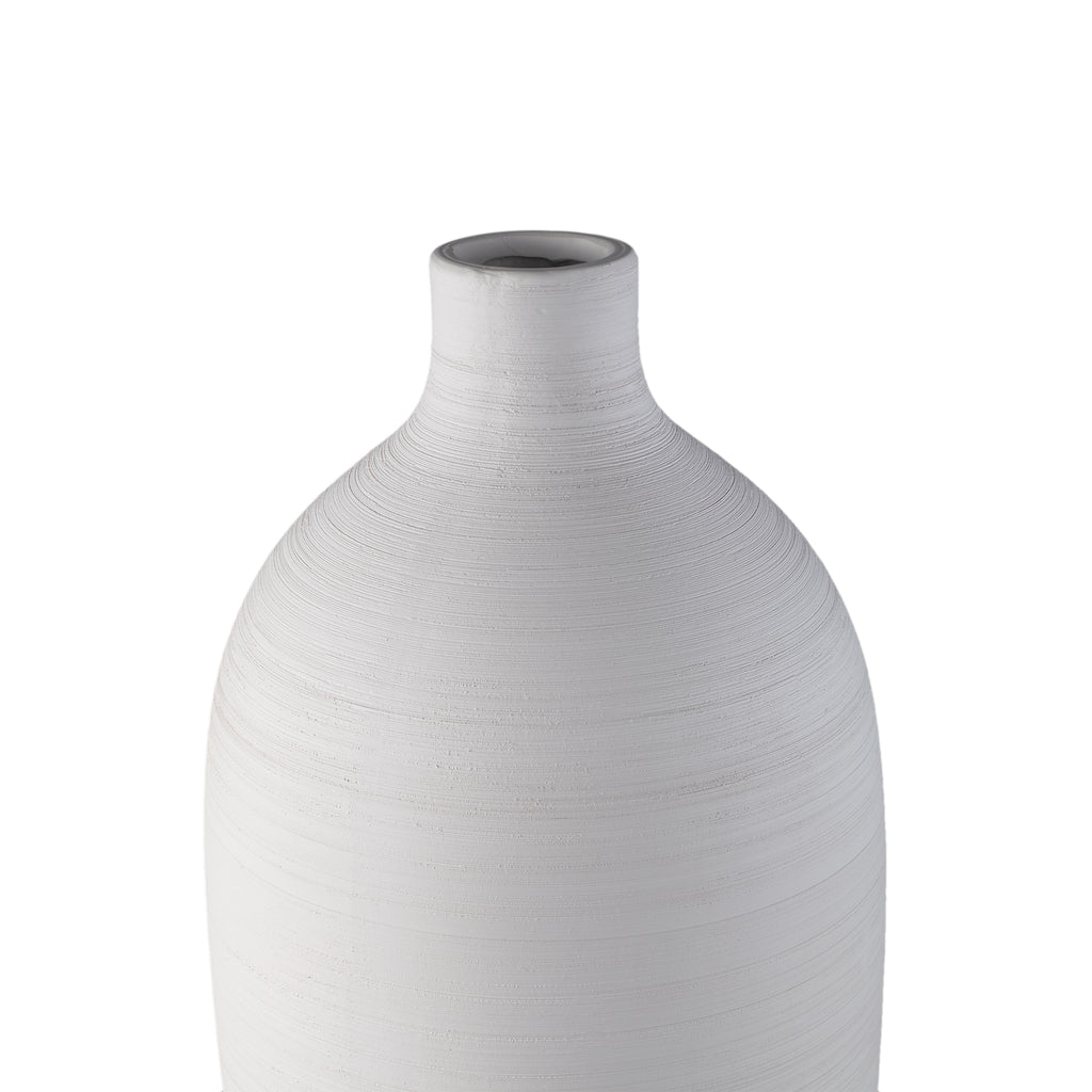 Cavinn White matt ceramic bottle vase XL PTMD - Vaas - PTMD - livinglovely.nl