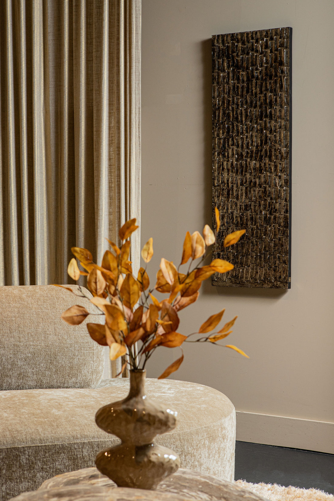 Chadwick Oil Wood Rect Wall Panel Drop Pattern PTMD - Wandpaneel - PTMD - livinglovely.nl