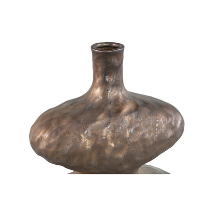 Chelsean Bronze Oval Bulby Shaped Ceramic Vase L 28x16x40cm PTMD - Vaas - PTMD - livinglovely.nl