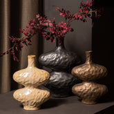 Chelsean Bronze Oval Bulby Shaped Ceramic Vase S 21x12x31cm PTMD - Vaas - PTMD - livinglovely.nl
