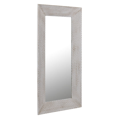 Chinasa White Rect Mdf Mirror Gold Finish Low 80x9x160 cm PTMD - Spiegel - PTMD - livinglovely.nl