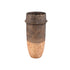 Christenee Grey Half Brown Cement Round Pot High M van PTMD, hoge ronde cementen pot op witte achtergrond