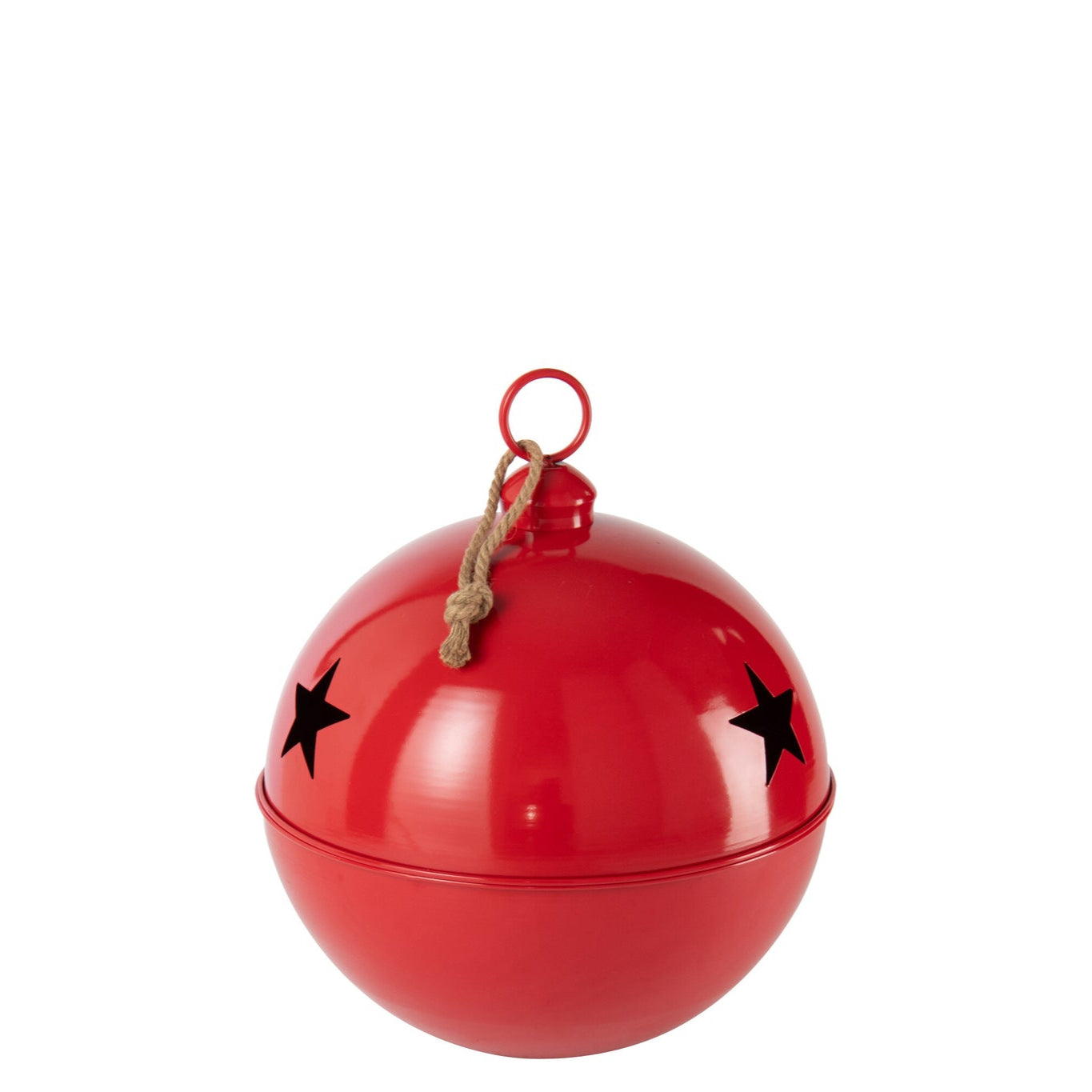 Christmas Bauble Bright Ball Iron Red Large - - J-Line - livinglovely.nl