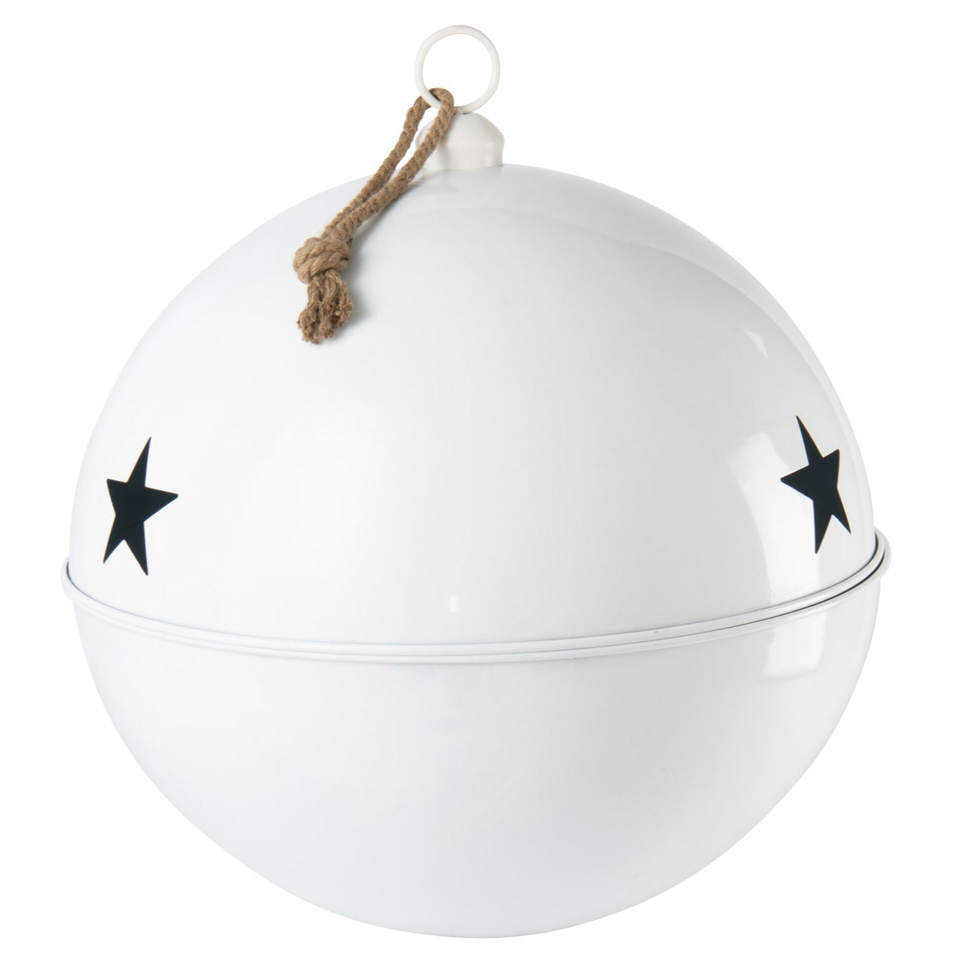 Christmas Bauble Bright Ball Iron White Extra Large - - J-Line - livinglovely.nl