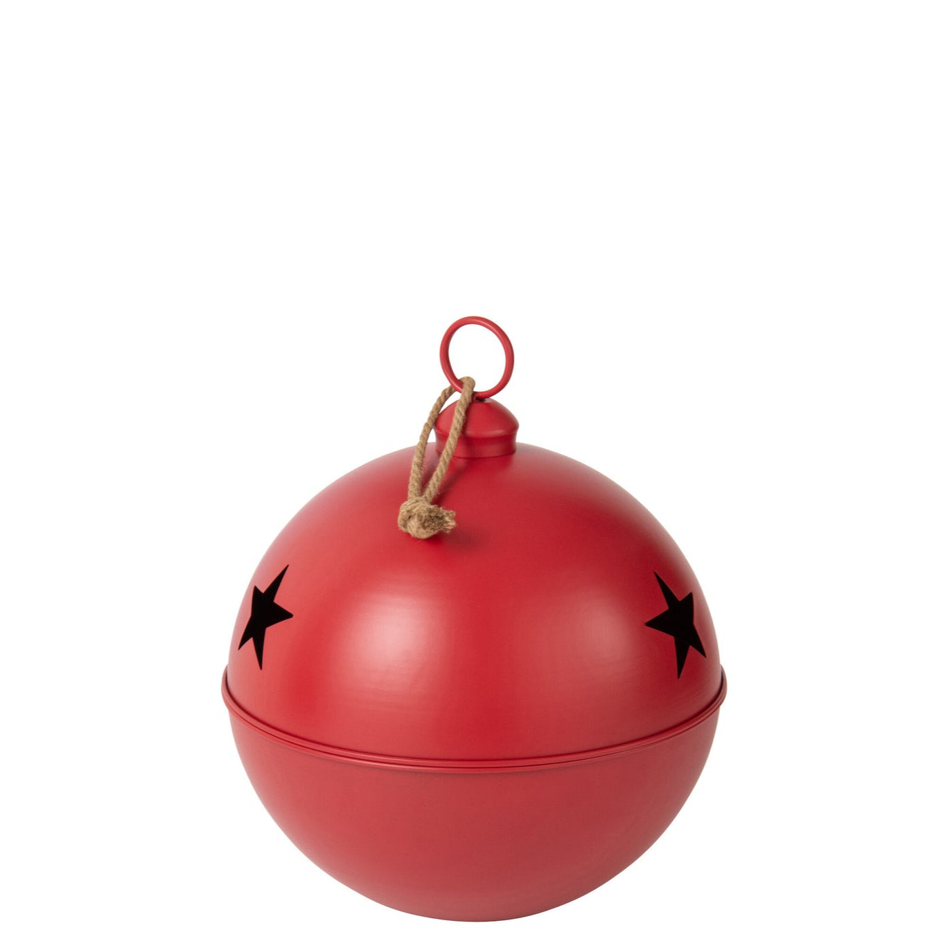 Christmas Bauble Mat Ball Iron Red Large - - J-Line - livinglovely.nl