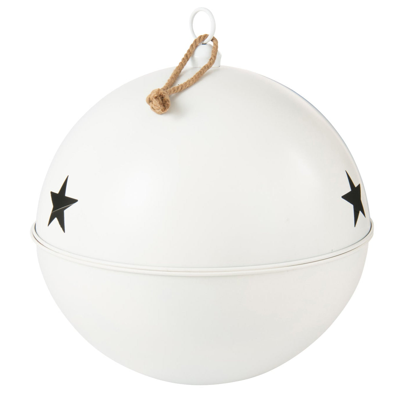 Christmas Bauble Mat Ball Iron White Extra Large - - J-Line - livinglovely.nl