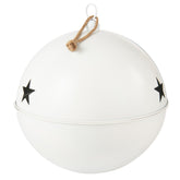 Christmas Bauble Mat Ball Iron White Extra Large - - J-Line - livinglovely.nl