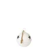 Christmas Bauble Mat Ball Iron White Medium - - J-Line - livinglovely.nl