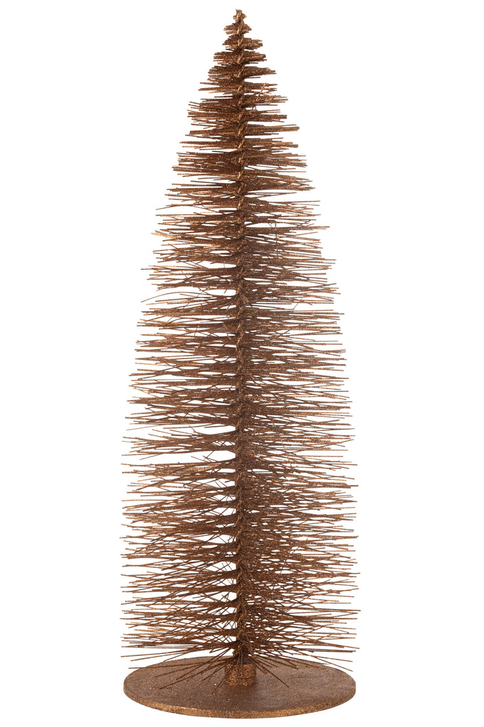 Christmas Tree Deco Glitters Wood Brown Extra Large - - J-Line - livinglovely.nl