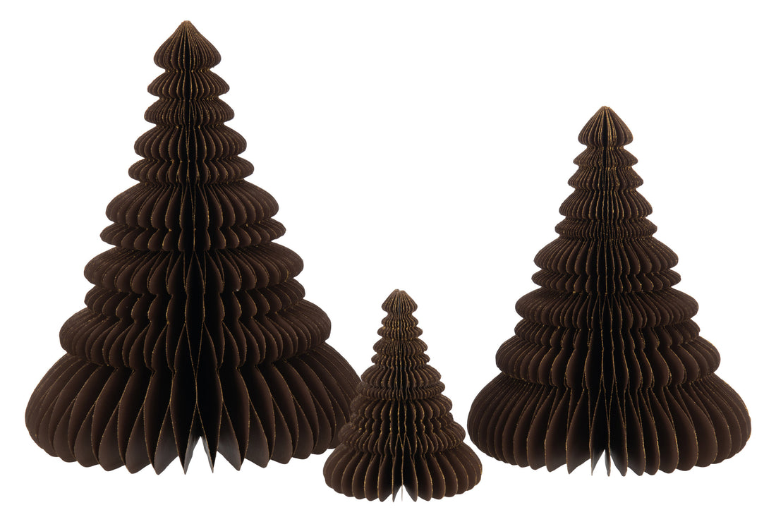 Christmas Tree Folding Paper Brown Large - - J-Line - livinglovely.nl