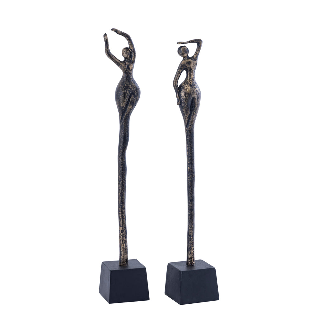 Ciwan Antique Brass alu casted women statue A PTMD - Beeld - PTMD - livinglovely.nl