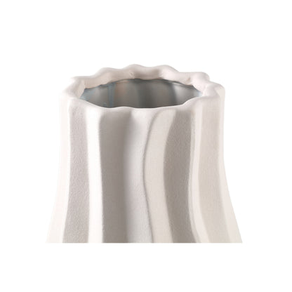 Clair Cream Ceramic Swirl Vaas Large PTMD - Vaas - PTMD - livinglovely.nl