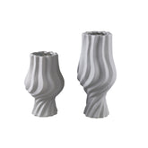 Clair Taupe Ceramic Swirl Vaas Large PTMD - Vaas - PTMD - livinglovely.nl