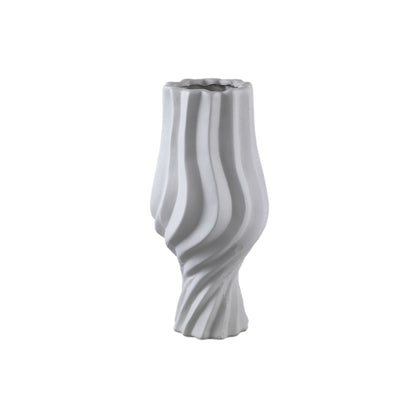 Clair Taupe Ceramic Swirl Vaas Large PTMD - Vaas - PTMD - livinglovely.nl