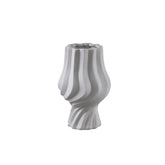 Clair Taupe Ceramic Swirl Vaas Small PTMD - Vaas - PTMD - livinglovely.nl