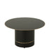 Coffee Table Cyll Base With Golden Border Round Iron Black/Gold Colored Small - - J-Line - livinglovely.nl